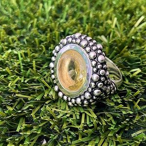 PIANEGONDA Yellow Gemstone sterling silver ring